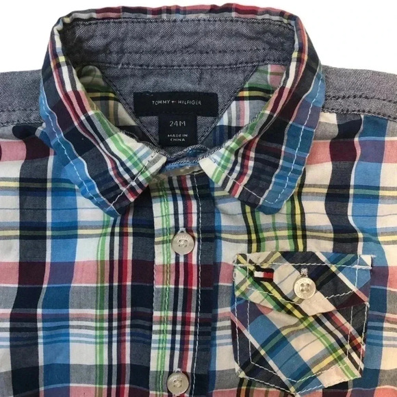 Tommy Hilfiger Toddler Plaid Collard Shirt - Picture 3 of 6
